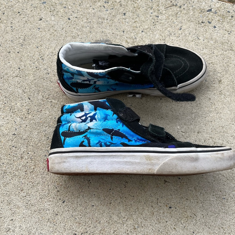 Kids Black and Blue High-Top Shoes